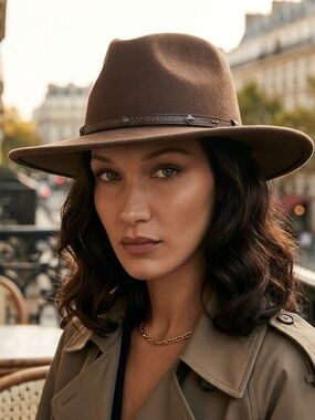 Stetson Wide-Brim Brown Wool Hat
